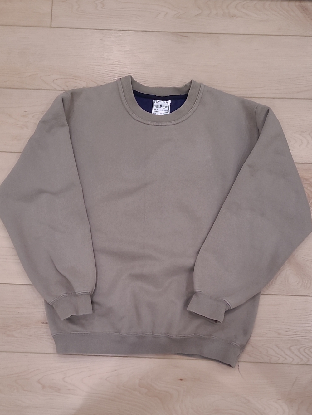 90's Camp David Crewneck Sweatshirt Neutral Stone Color Made In Canada